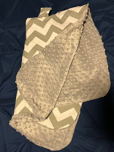 Car seat canopy Reversible infant seat cover - chevron and grey minky