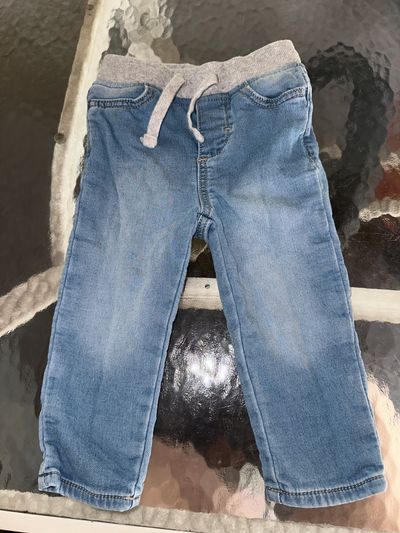 Baby B'gosh light blue jeans with soft band and draw string 18 Months