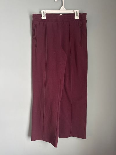 Athletic works Maroon straight legged pull on sweatpants 10-12