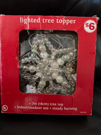 Tree Topper 7in Clear Star Lighted Tree Topper