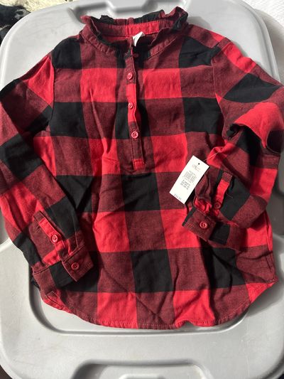 New with tags Baby GAP Buffalo Plaid Ruffle Top $35 retail 5T/5