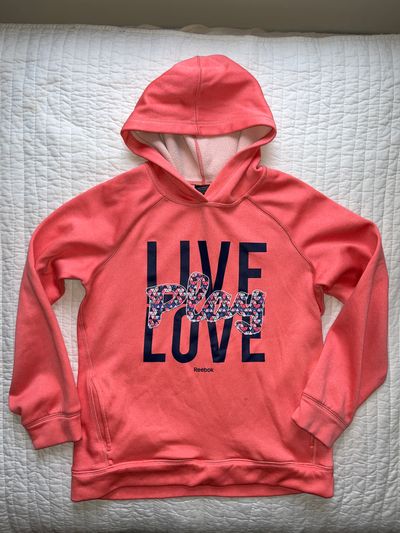 Reebok Girls XL can fit women S. Hoodie with pockets. Long Sleeves 14-16