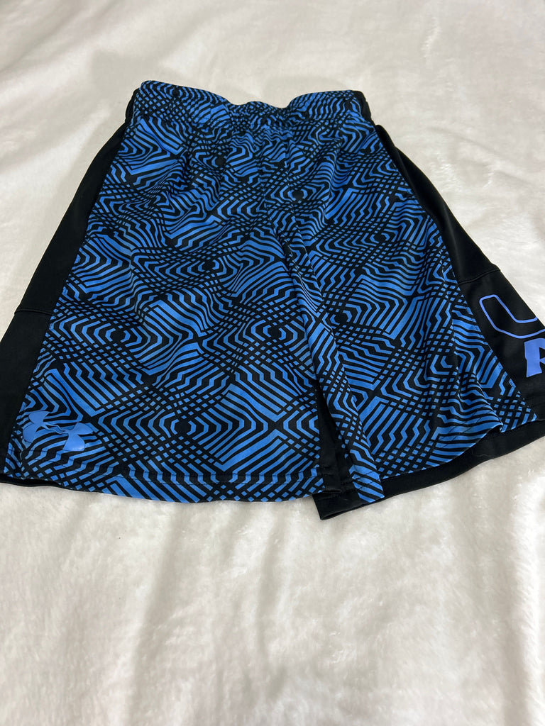 Under Armour Blue and black print under Armour shorts 10-12