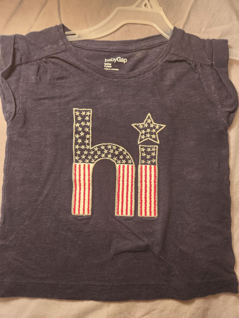 Baby gap Navy red white and blue hi short sleeve 3T