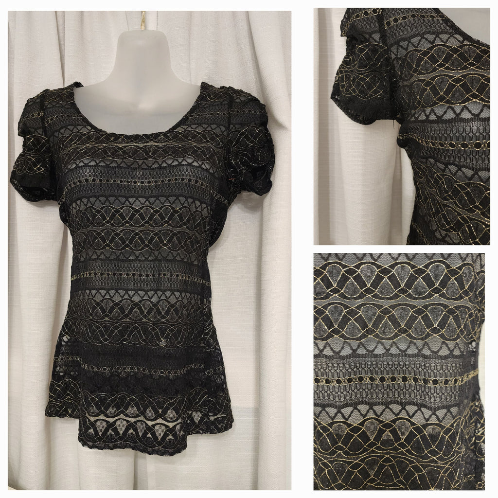 DEB black & golden blouse  Women's - M