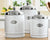 William Sonoma - set of 6 large ceramic canisters Cookies, Utensils, Sugar, Tea, Flour, Coffee