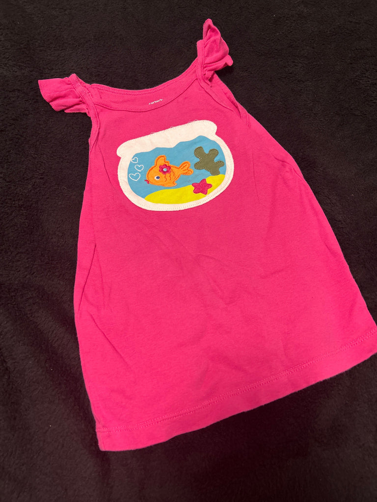 Carters Pink w goldfish bowl 6T/6