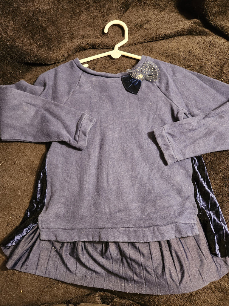 Carters Blue long sleeve w crushed velvet back 6T/6