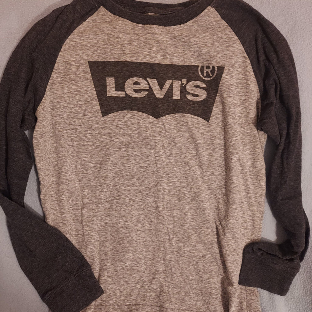 Levis Gray long sleeve w logo 10-12