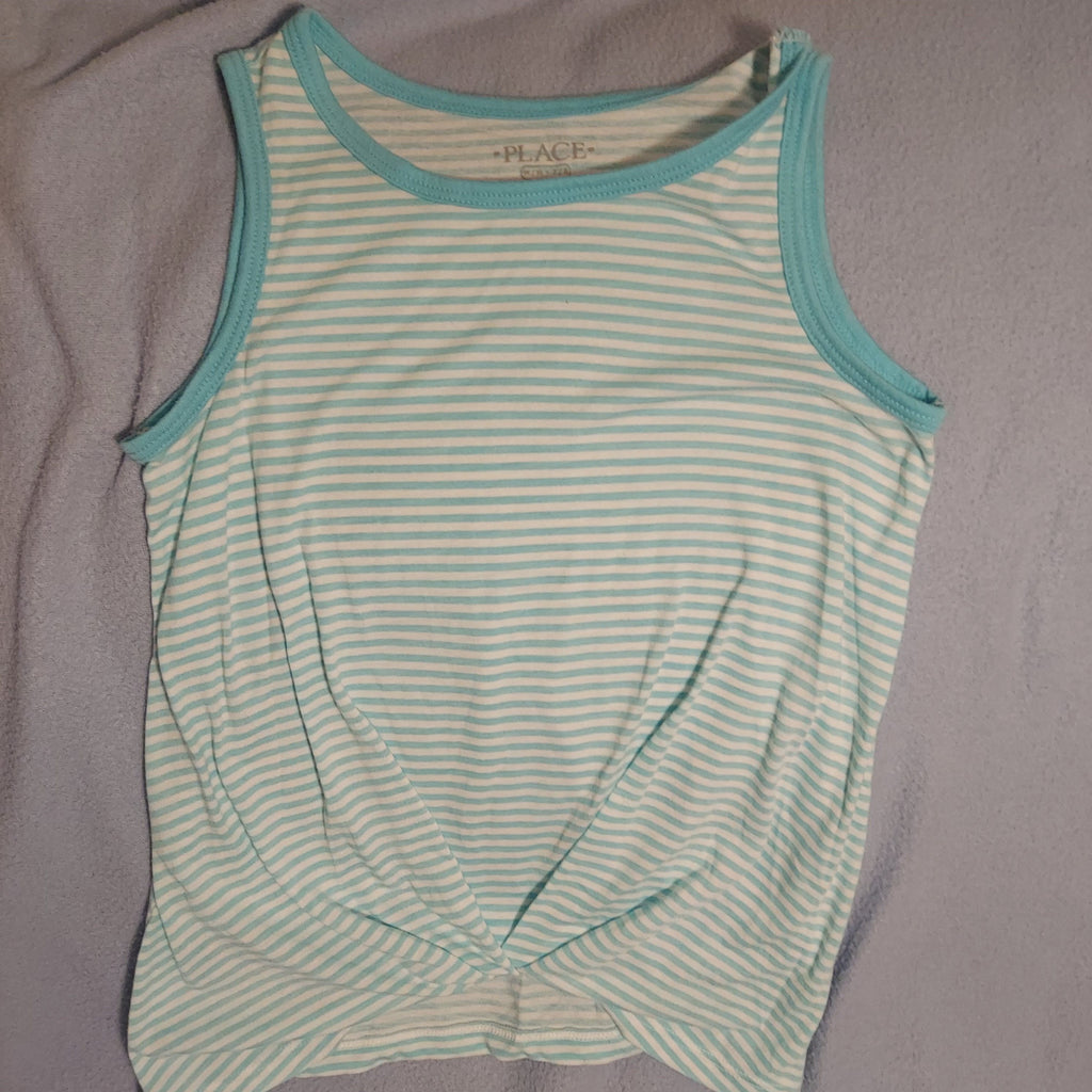 Children's place Striped tankw front gather 7-8