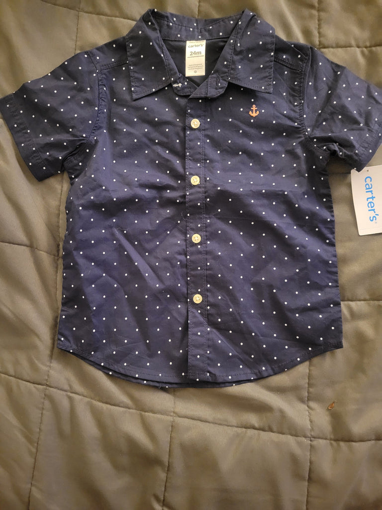Carters 24 month short sleeve button down shirt 18-24 Months