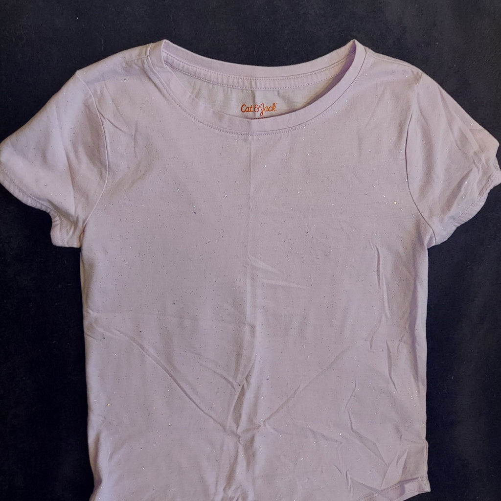 Cat and jack Lavender sparkle short sleeve 10-12