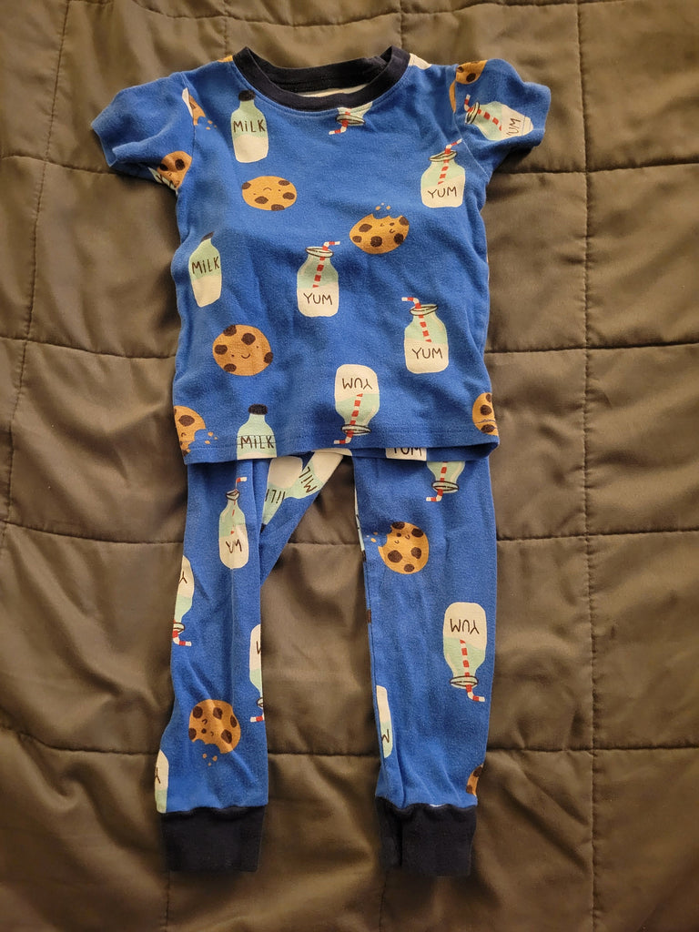 Carters 2 piece short sleeve footless milk and cookies 3T