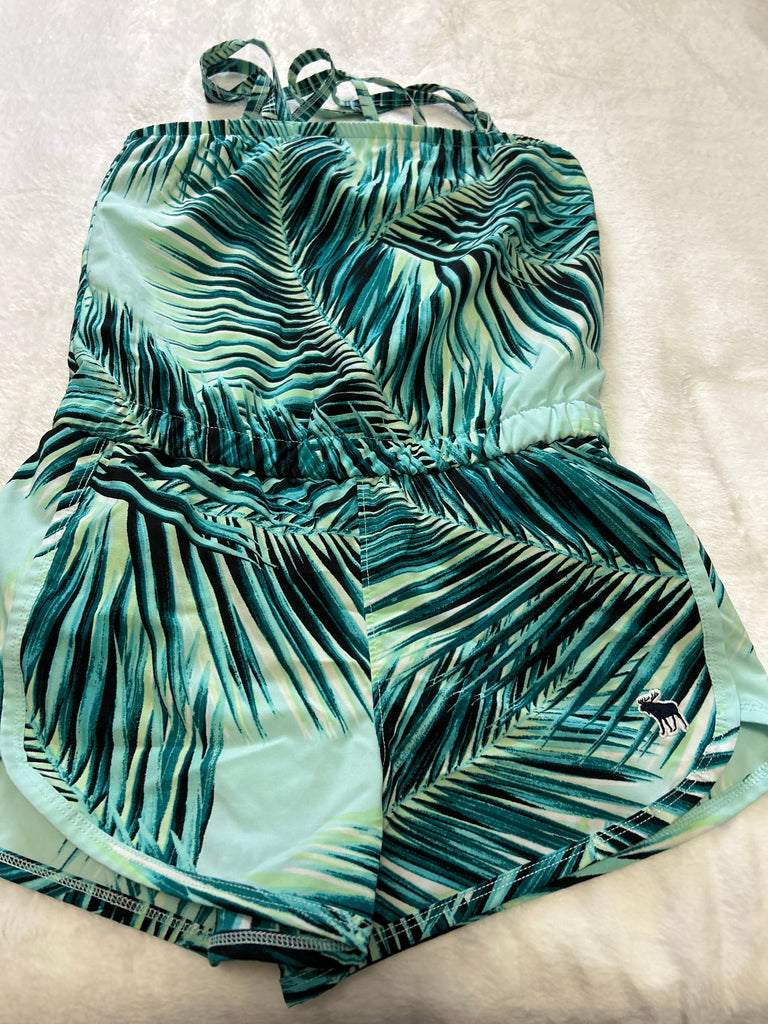 Abercrombie kids pool to play Aqua palm tree swimsuit Small (6-8)