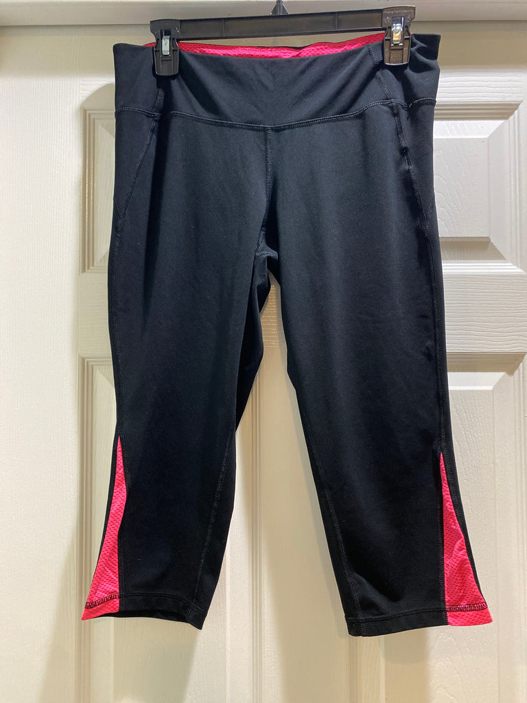 Old navy Black with pink athletic capris approx 17 inch length Women's - L