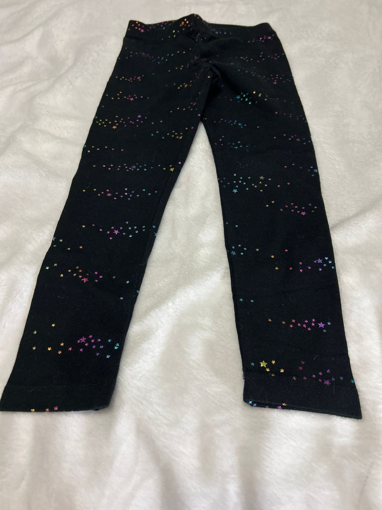 Cat and jack Black leggings with holographic stars 4T