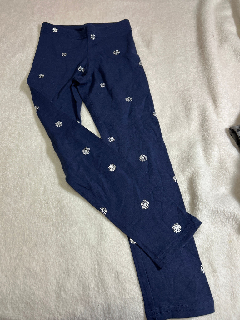 New Old Navy Blue snowflake accent leggings 5T/5