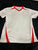 Old Navy White short sleeve shirt, red trim 10-12