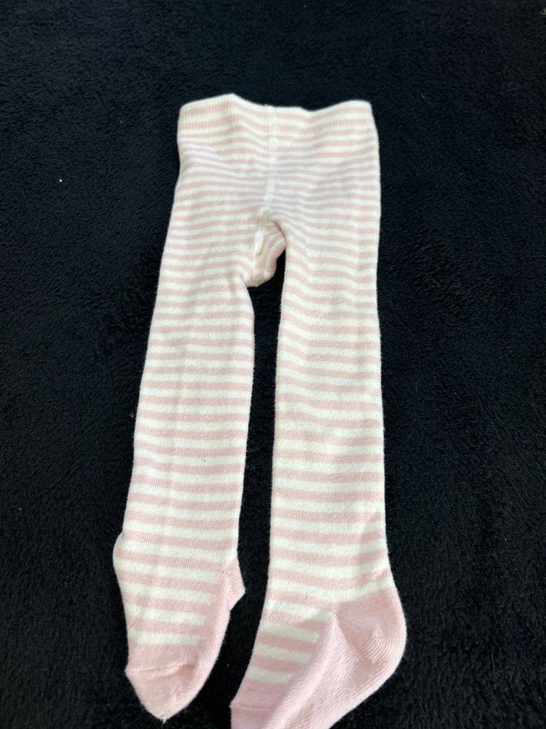 Carters Pink and white striped knit tights 12 Months