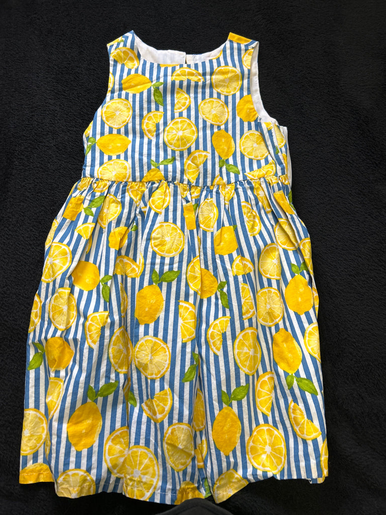 Tommy Bahama Blue and white dress with Lemon slices 7-8