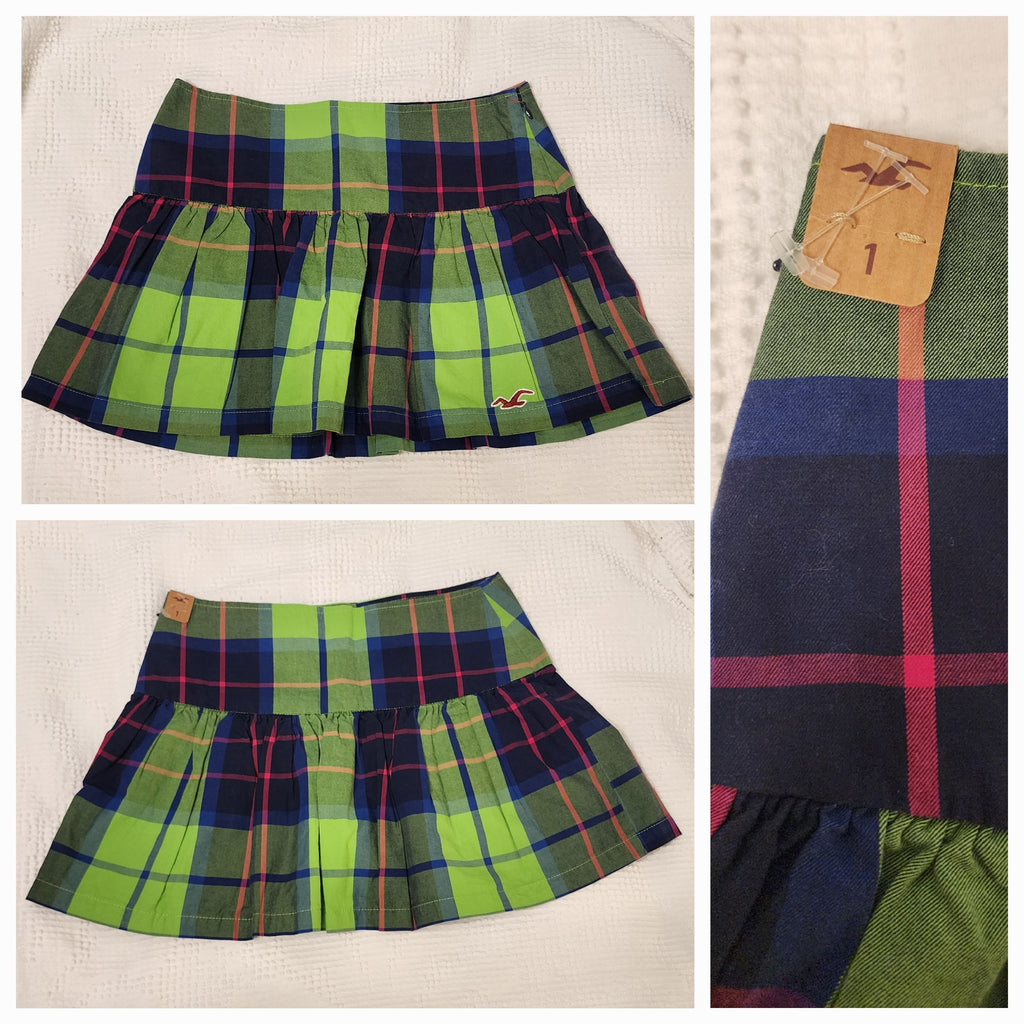 NEW HOLLISTER green/blue SKIRT  Junior S - 1