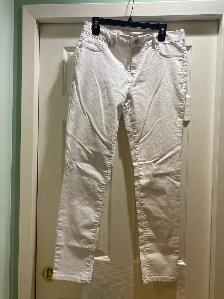 D. Jeans White skinny jeans length 30 inches cotton polyester spandex Women's 12