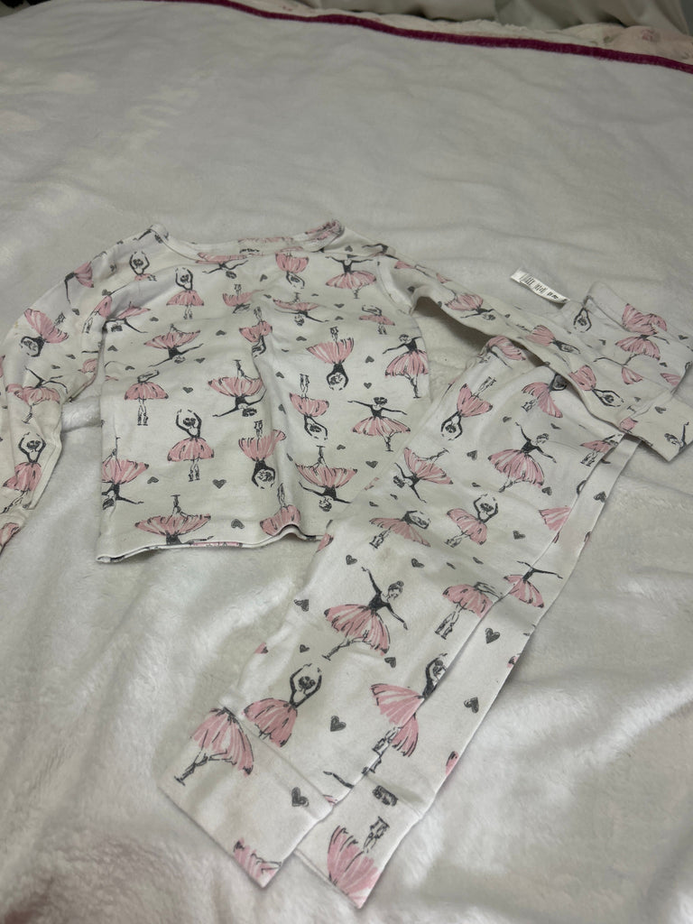 Carters White long sleeve pjs with ballerina 4T