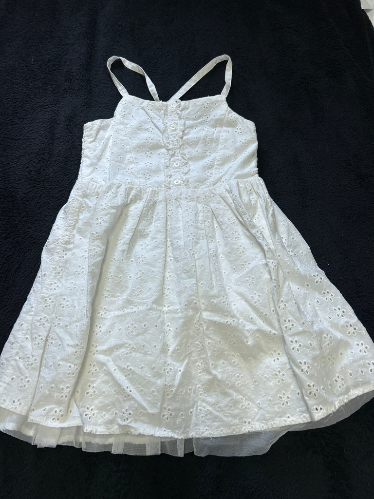 Cherokee White eyelet spaghetti strap sundress 7-8