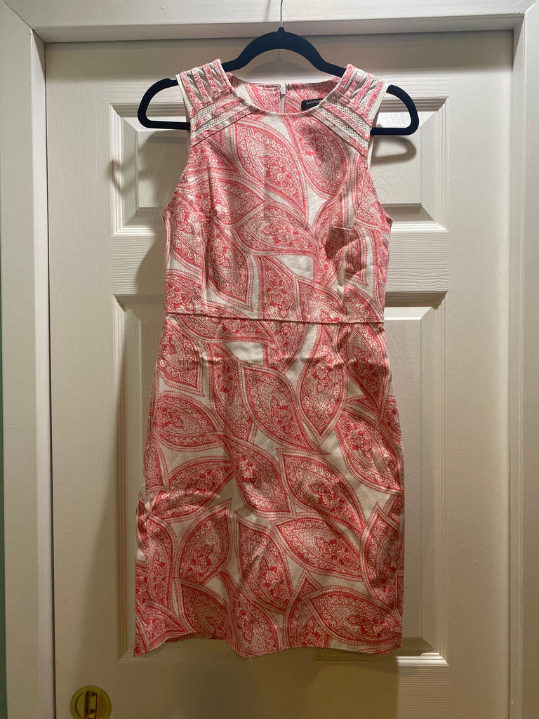 Banana republic Off white coral print dress 97% cotton 3% spandex Women's 4