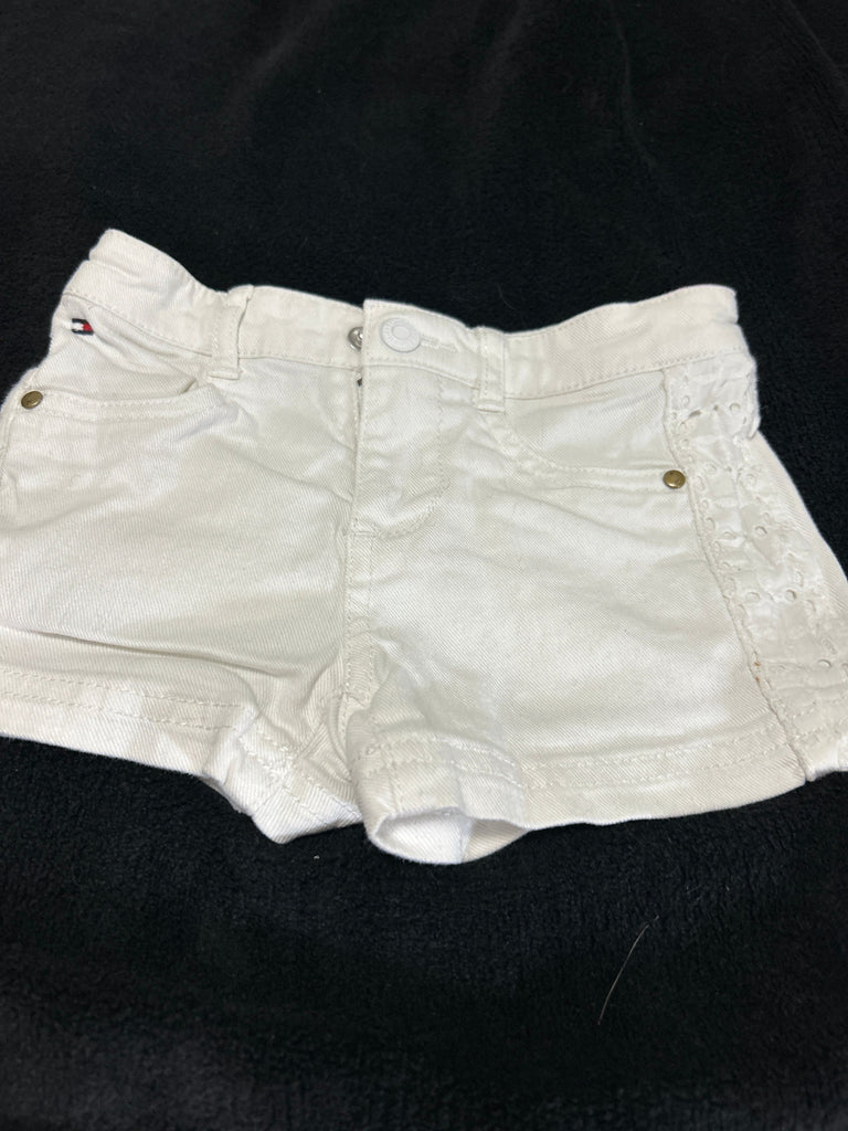 Tommy Hilfiger White denim shorts with eyelet detail 4T