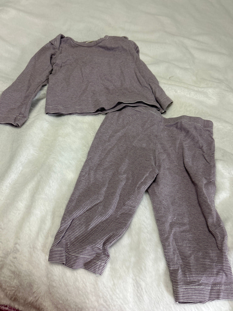 Little peanut Purple stripped long sleeve pjs 3-6 Months