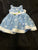 Sweetheart Rose Light blue polkadot dress With Daisy accent 2T