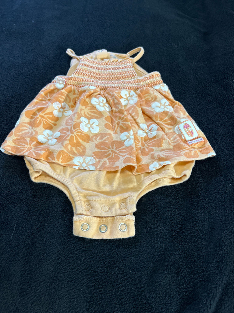 Carters Peach flowered romper 6-9 Months