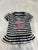 Cat and jack White and blue striped rash guard with pink sequins anchor 5T/5
