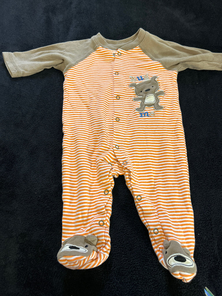 Small wonders Orange and white striped sleep, and play with bear 3-6 Months